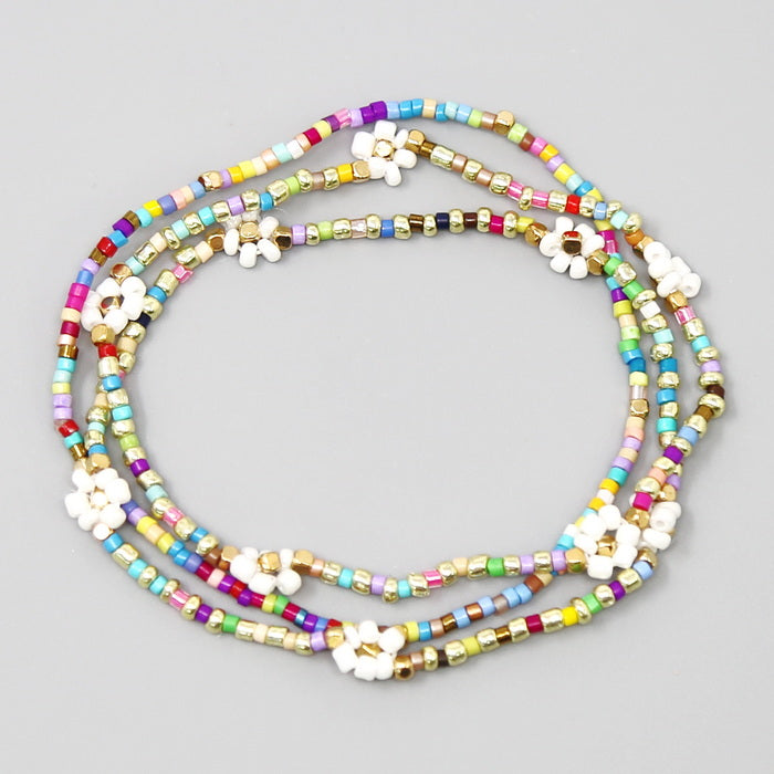 flower seed beads Daisy Flower Seed Beaded Stretch Bracelet Set – US Jewelry House