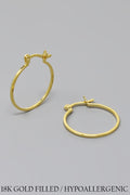 18K Gold Filled Metal Hoop Earrings