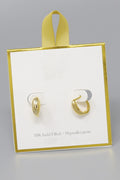18K Gold Filled Oval Huggie Hoop Earrings