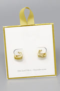 18K Gold Filled Puffed Trapeze Hoop Earrings