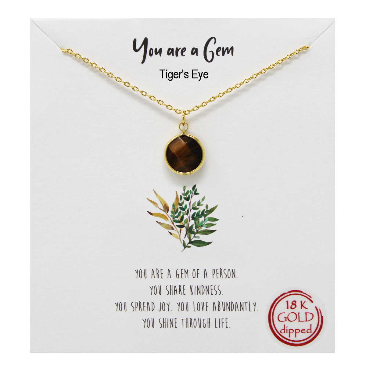 Tell Your Story: You Are a Gem Pendant Simple Chain Necklace – US