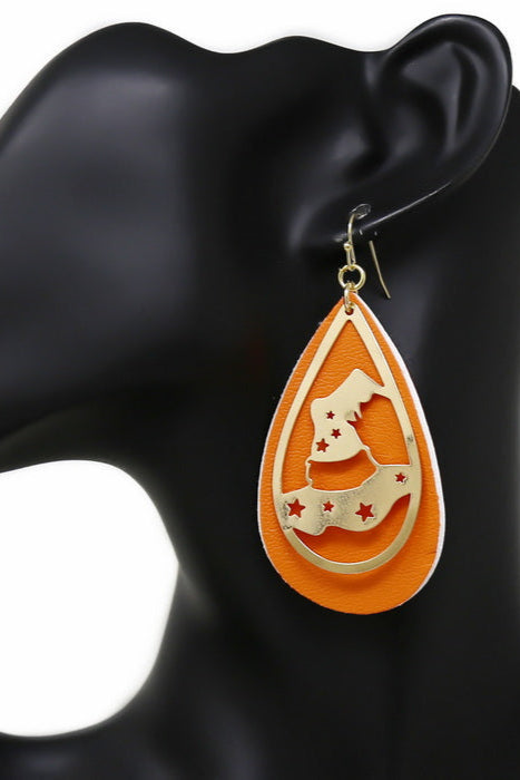 Halloween Witch Hat Cutout Metal & Leather Earrings – US Jewelry House