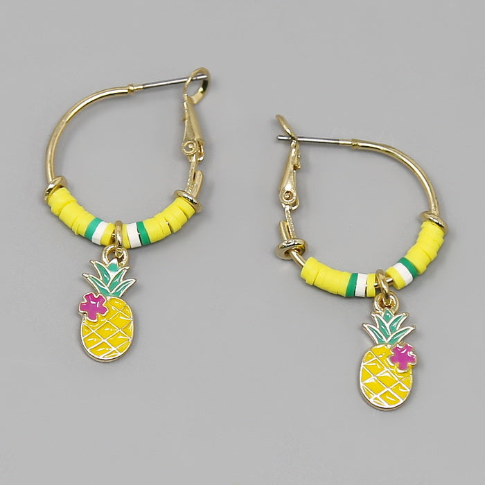 Pineapple hoop earrings on sale