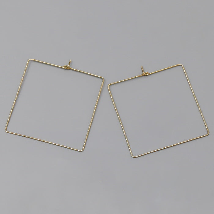 Square Hoop Earrings - Gold Plated with Crystals - Aztec Square Hoop  Earrings by Blingvine