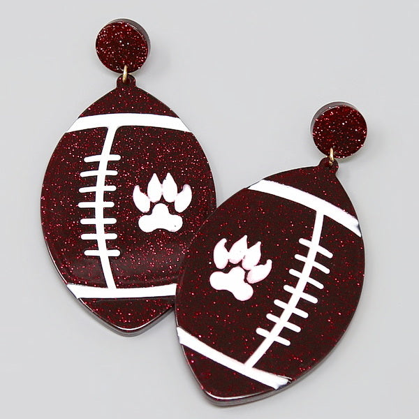 Game Day Earrings for Women, Acrylic Football Earrings Game Day