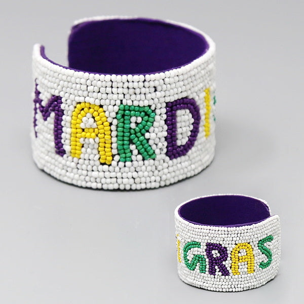 MARDI GRAS Seed Beaded Cuff Bracelet – US Jewelry House
