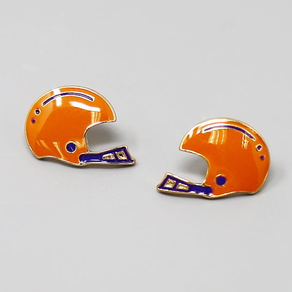 earrings motorcycle helmet Game Day Football Helmet Enamel Stud Earrings – US Jewelry House