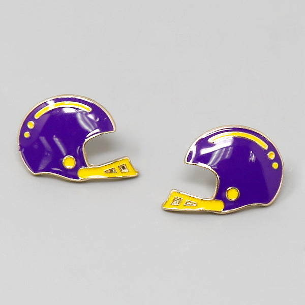 Game Day Football Helmet Enamel Stud Earrings Game Day Football Helmet Enamel Stud Earrings