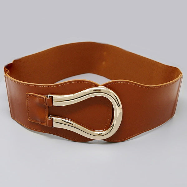 women's stretch belt for dresses Chunky Metal Buckle Wide Stretch Belt – US Jewelry House