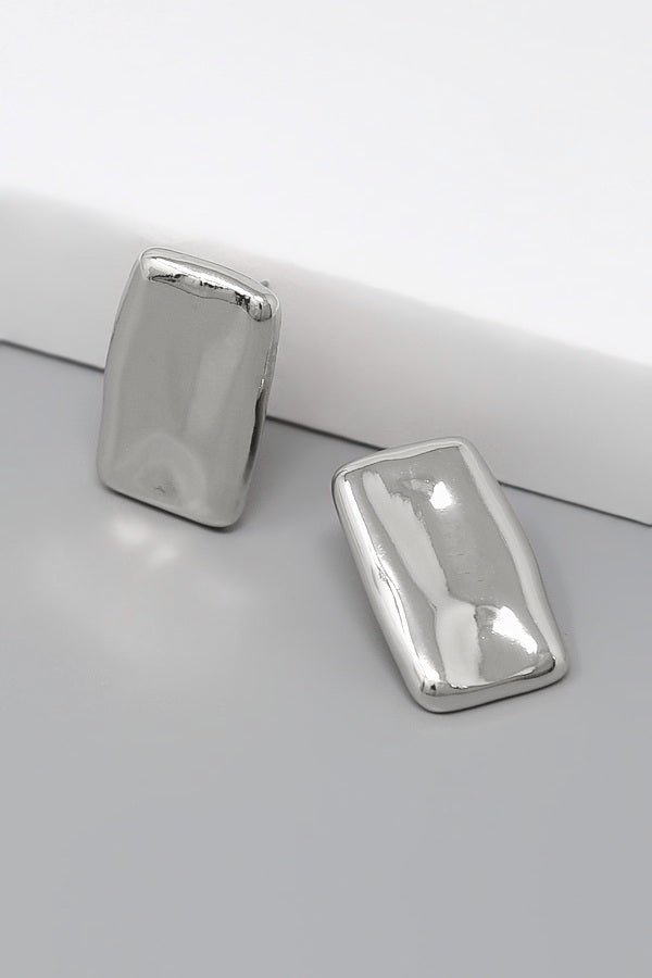 Dented Texture Rectangle Metal Stud Earrings – US Jewelry House