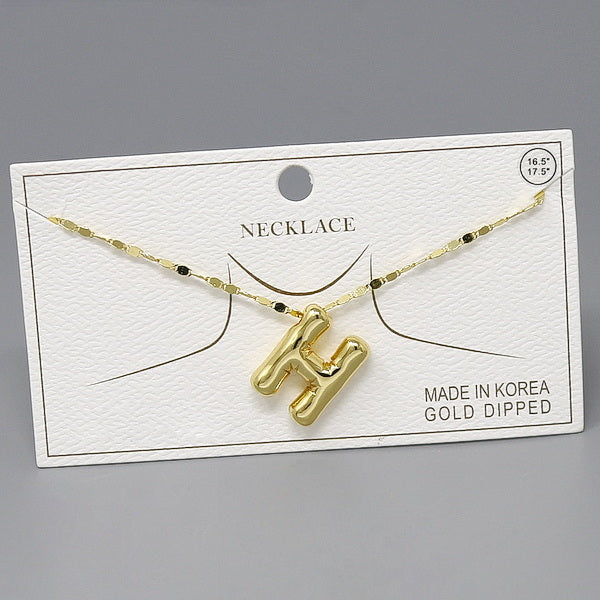 H Bubble Letter Pendant Short Necklace – US Jewelry House