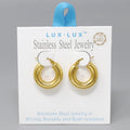 Stainless Steel Tube Hoop Earrings - Gold