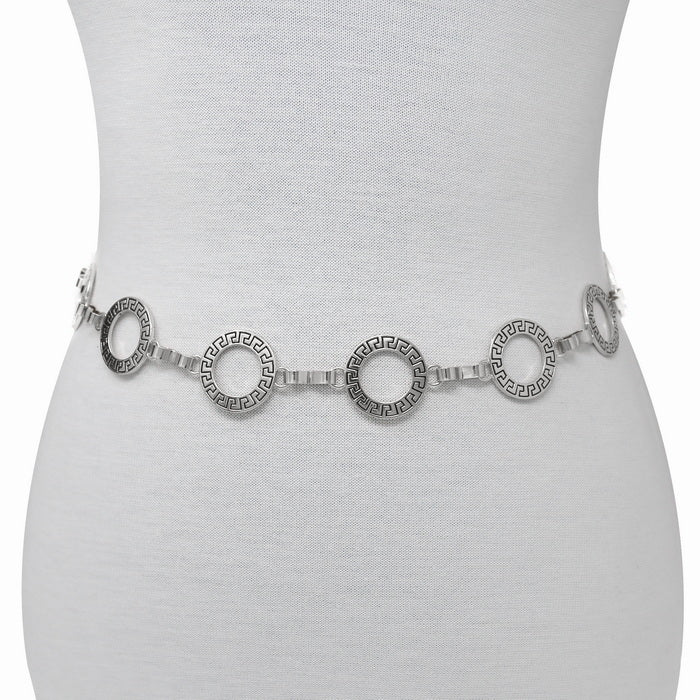 Silver hoop chain belt deals