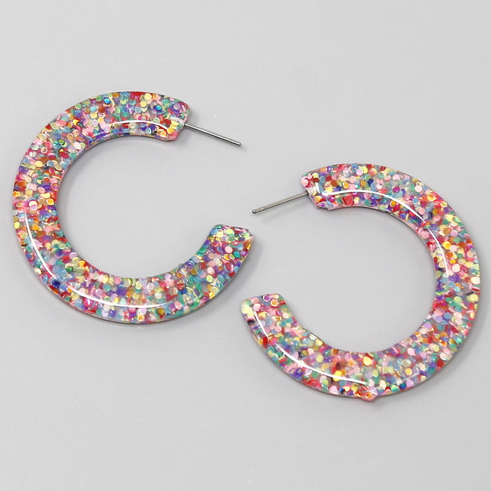 Acrylic plastic on sale hoop earrings