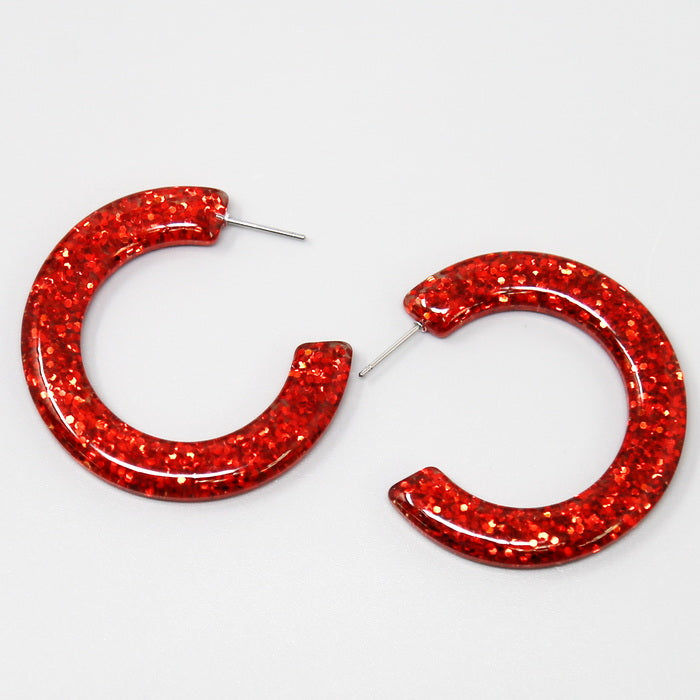 Red Glitter Hearts & White 3-D Teardrop Earrings — Blythewood General Store