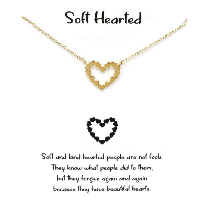 【SOFT SEOUL】 soft heart necklace gold Tell Your Story: SOFT HEARTED Pendant Simple Chain Necklace