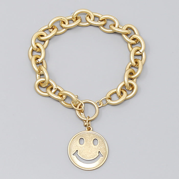 Smiley face chain shop bracelet