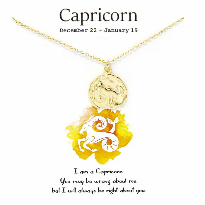 Capricorn 18k Gold Symbol Medallion Charm — Terry Snider