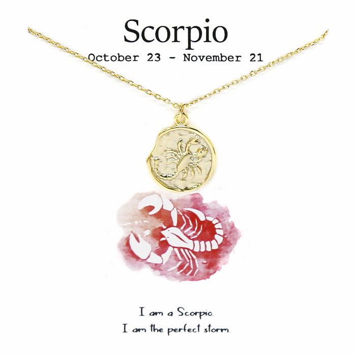 Gold Gothic Zodiac Pendant Necklace - Scorpio | Icing US