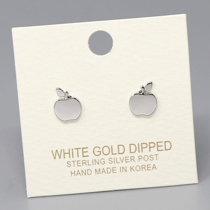Apple Metal Stud Earrings