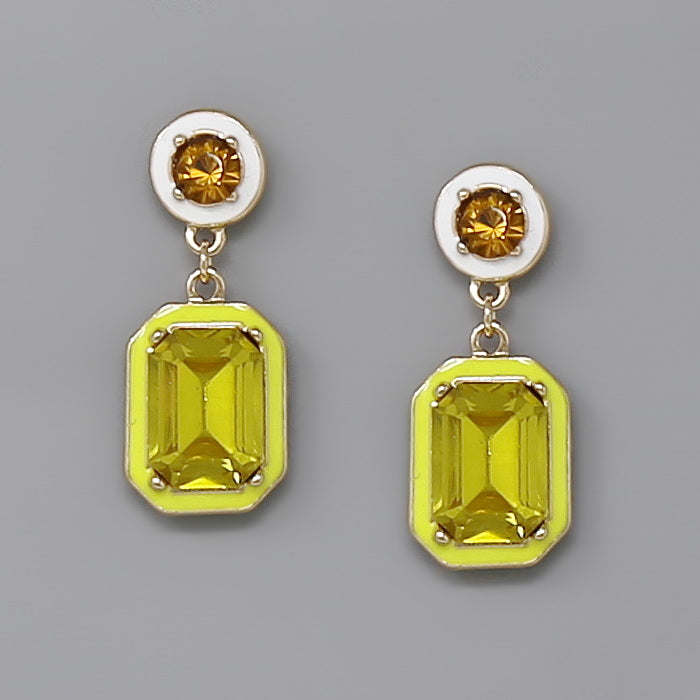 Emerald Cut Citrine Stud Earring in Yellow Gold - Filigree Jewelers