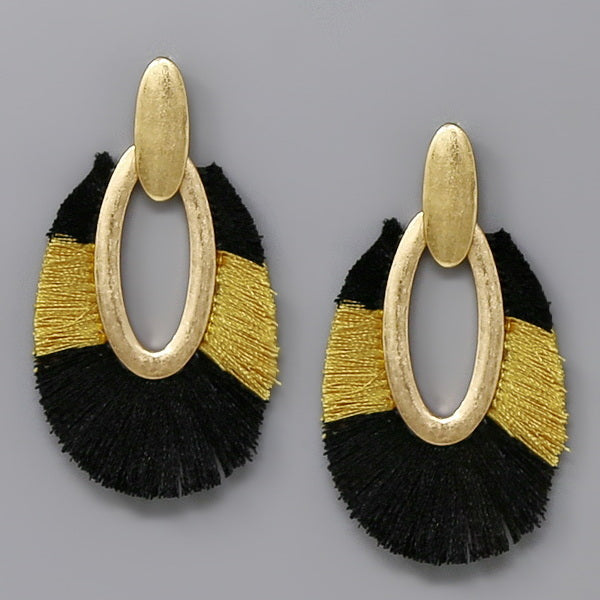 Sports Theme Fringed Oval Hoop Earrings – US Jewelry House
