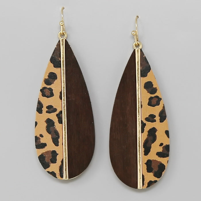 Patterned Wooden Teardrop Earrings – US Jewelry House