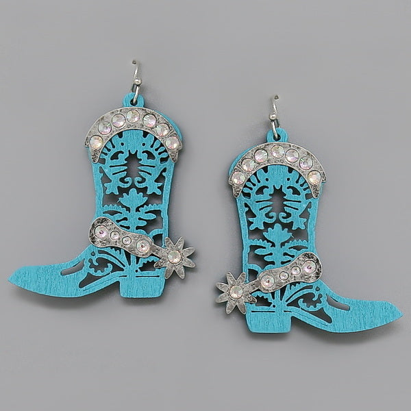 Cowboy boot earrings 2025