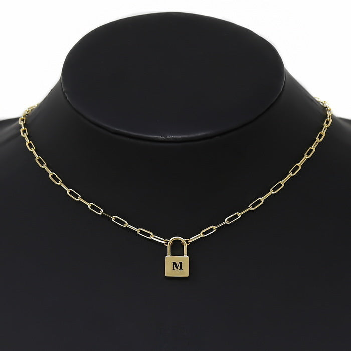 Monogram Lock Necklace – Wander + Lust Jewelry